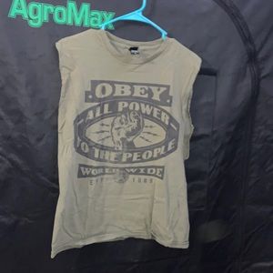 Distressed Obey Worldwide All Power to the People Muscle Tee